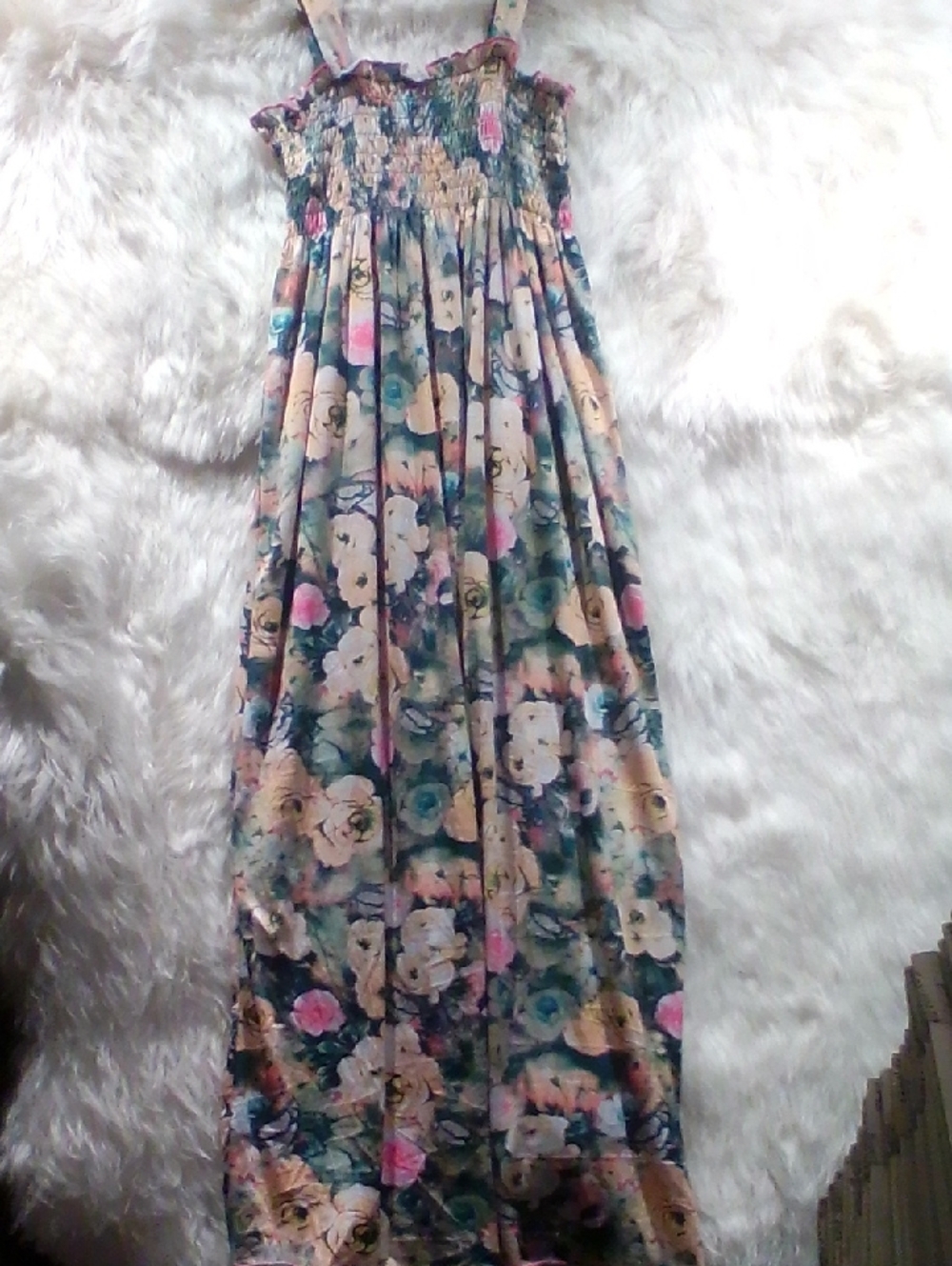 Zrucci PFloral Maxi Sundress - Pink, Cream & Teal